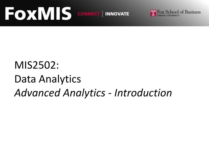 mis2502 data analytics advanced analytics