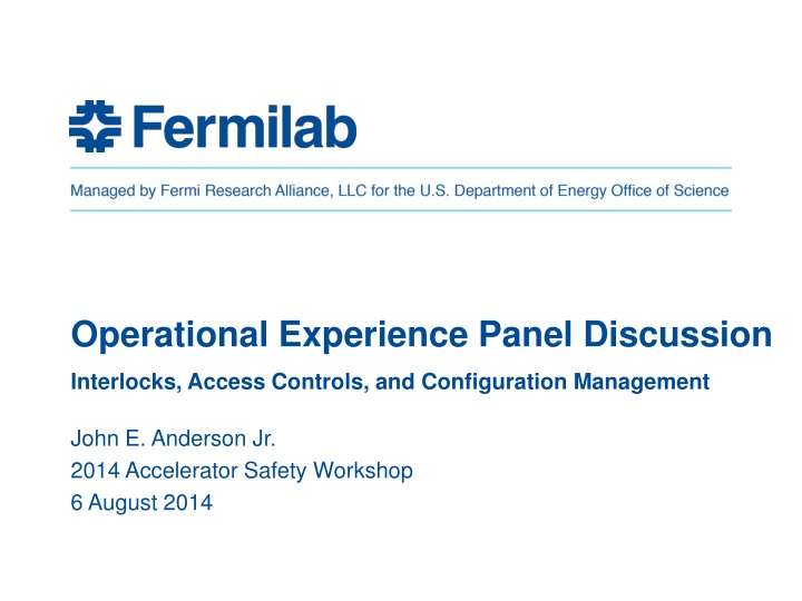 operational experience panel discussion