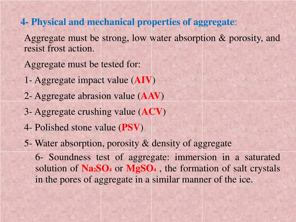 4 physical and mechanical properties of aggregate