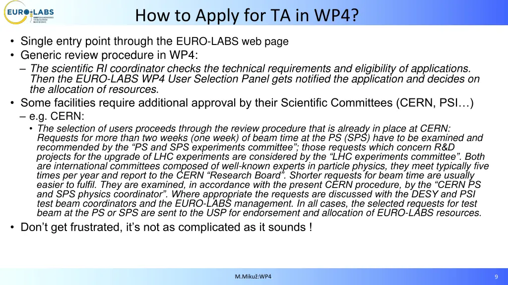 how to apply for ta in wp4