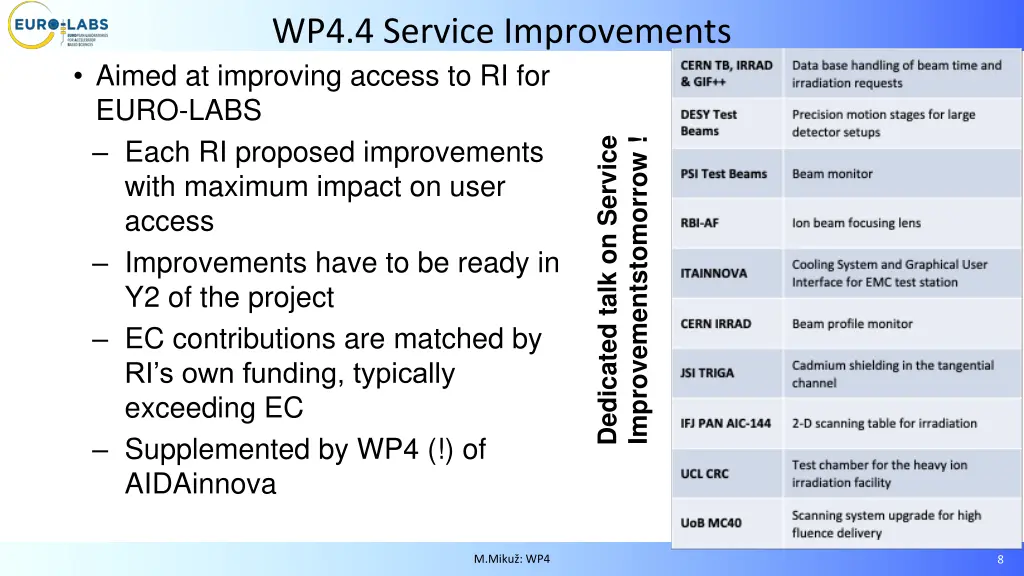wp4 4 service improvements aimed at improving