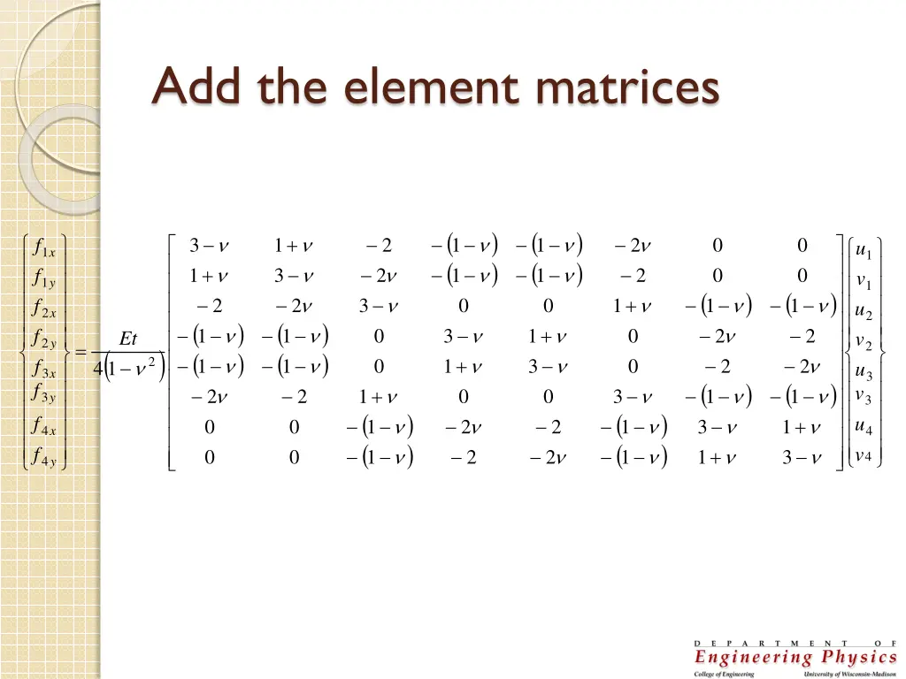 add the element matrices
