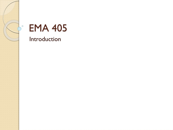 ema 405 introduction
