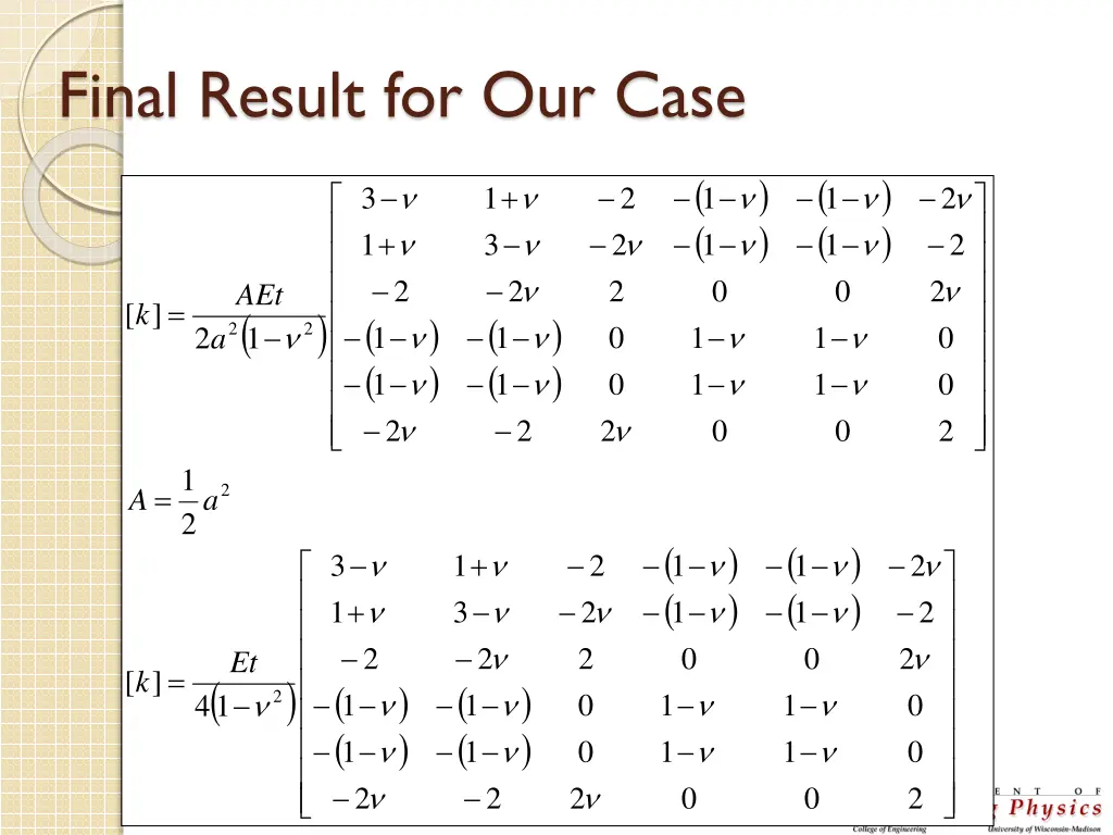 final result for our case