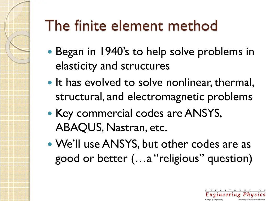 the finite element method