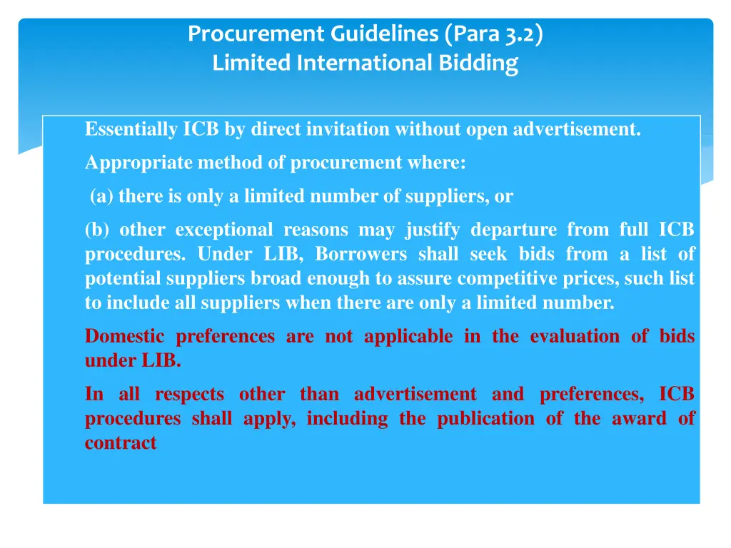 procurement guidelines para 3 2 limited