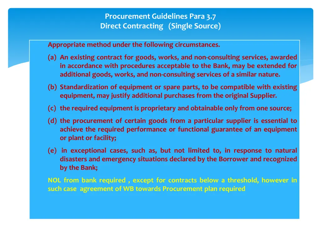 procurement guidelines para 3 7 direct