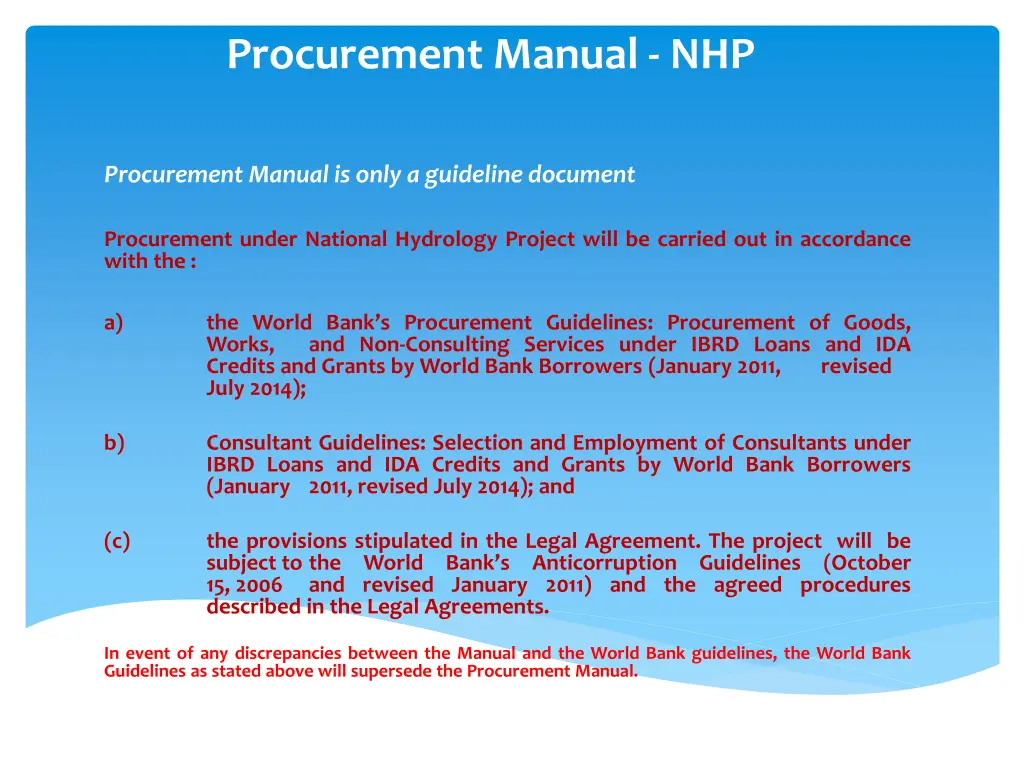 procurement manual nhp