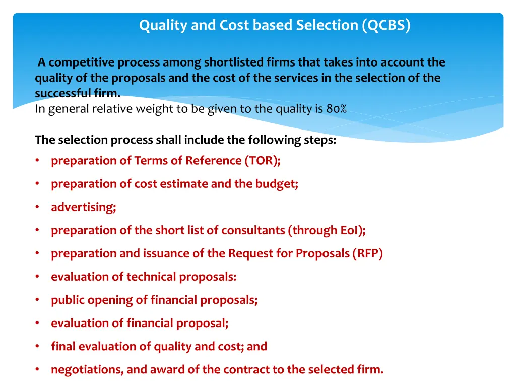 quality and cost based selection qcbs