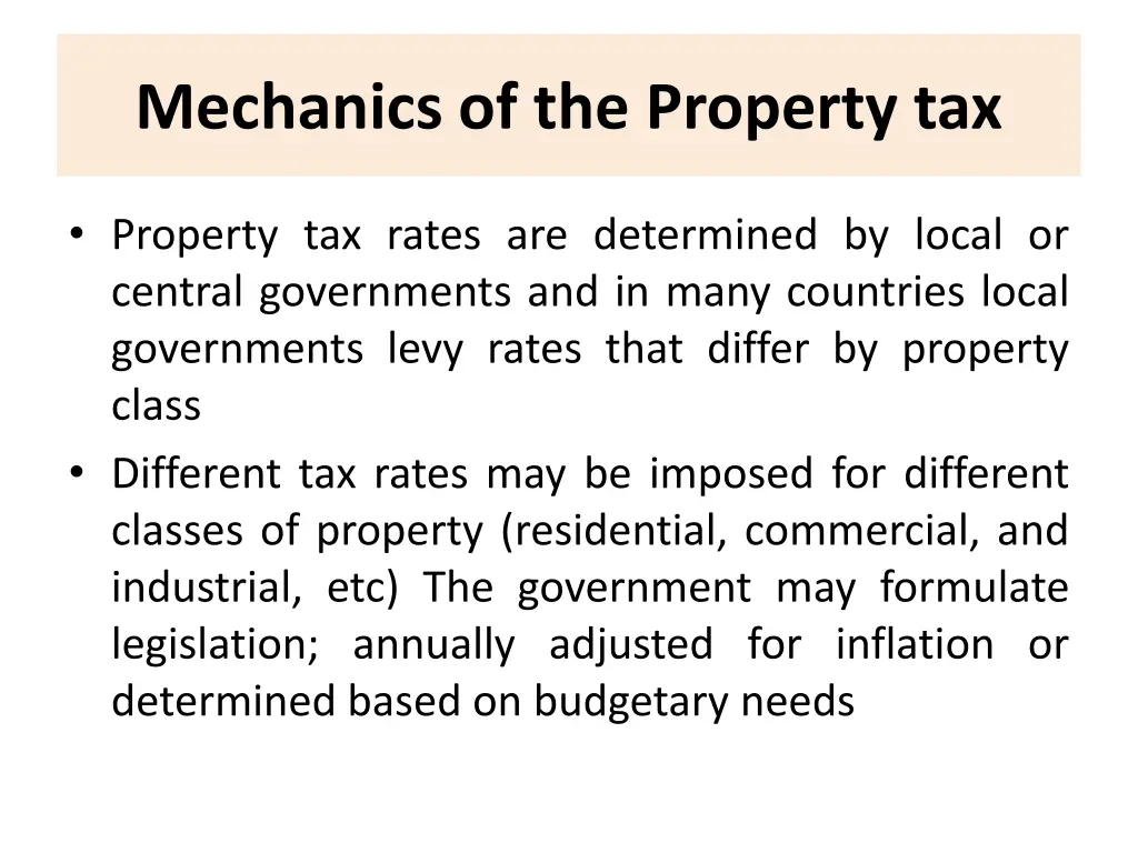 mechanics of the property tax