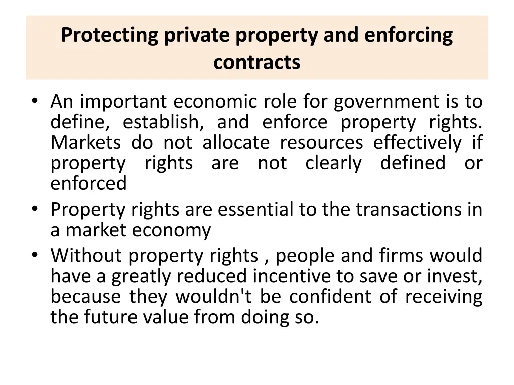 protecting private property and enforcing