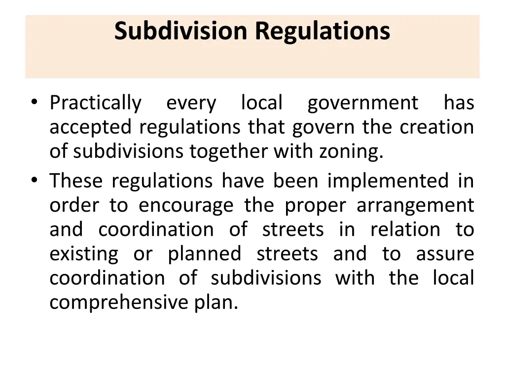 subdivision regulations