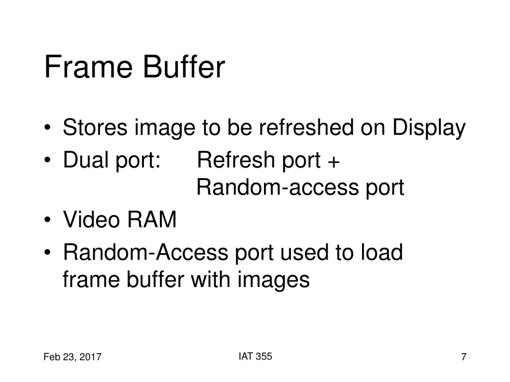 frame buffer