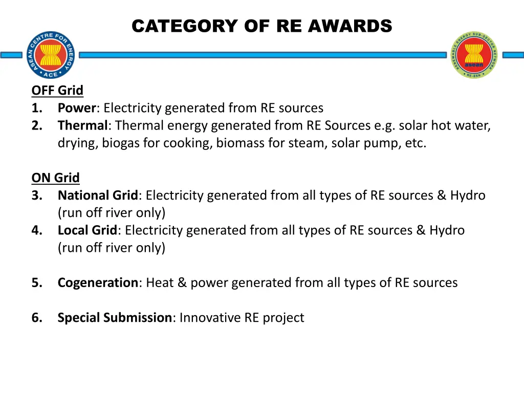 category of re awards