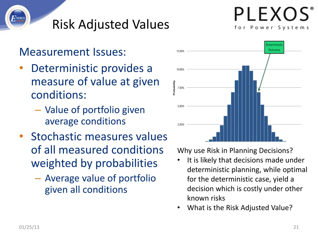 risk adjusted values