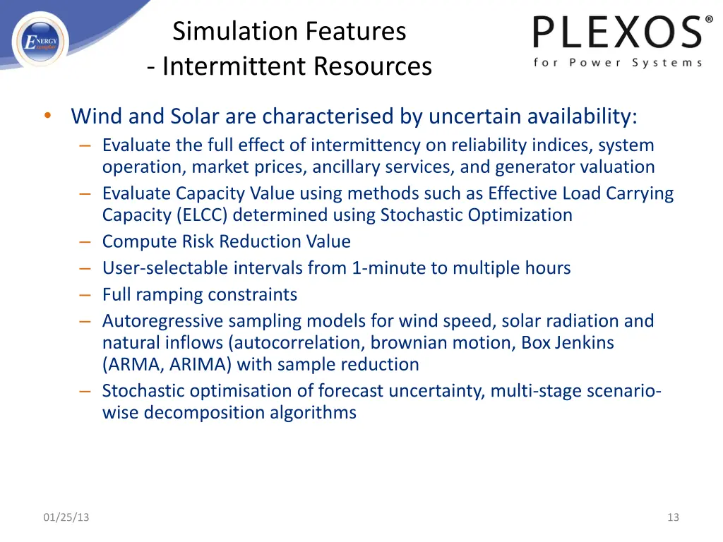 simulation features intermittent resources