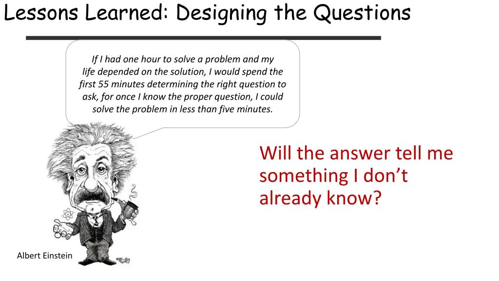 lessons learned designing the questions