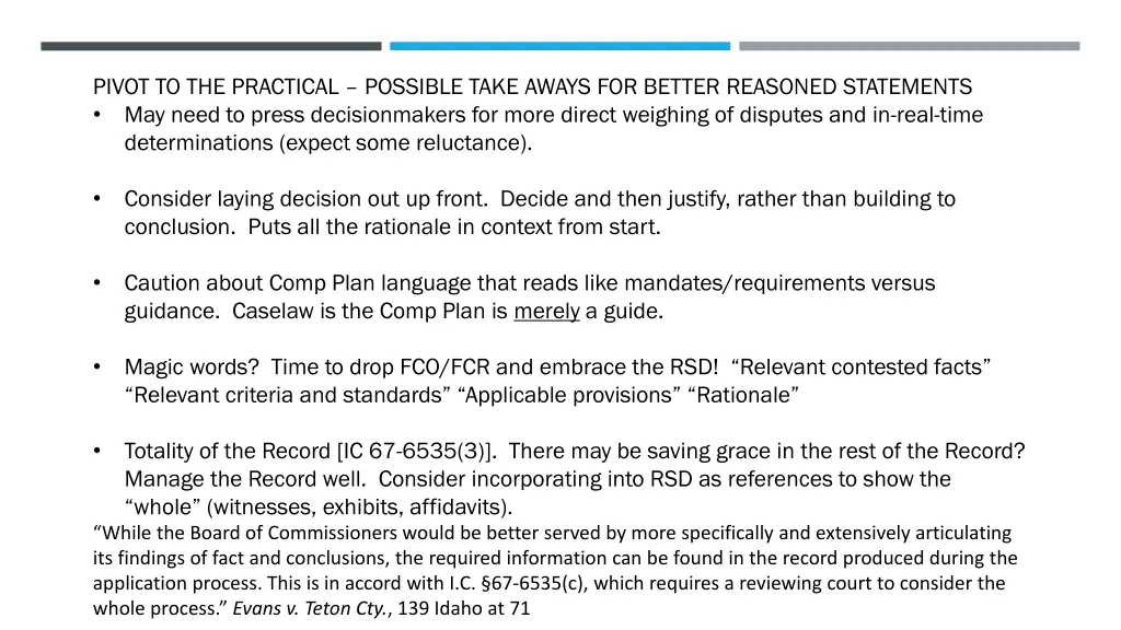 pivot to the practical possible take aways 1