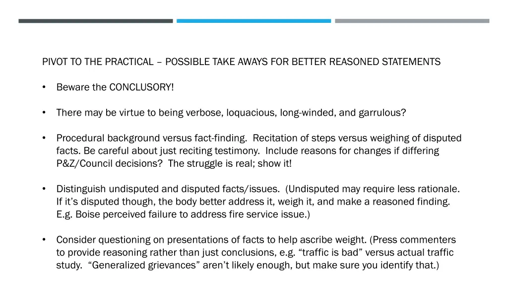 pivot to the practical possible take aways