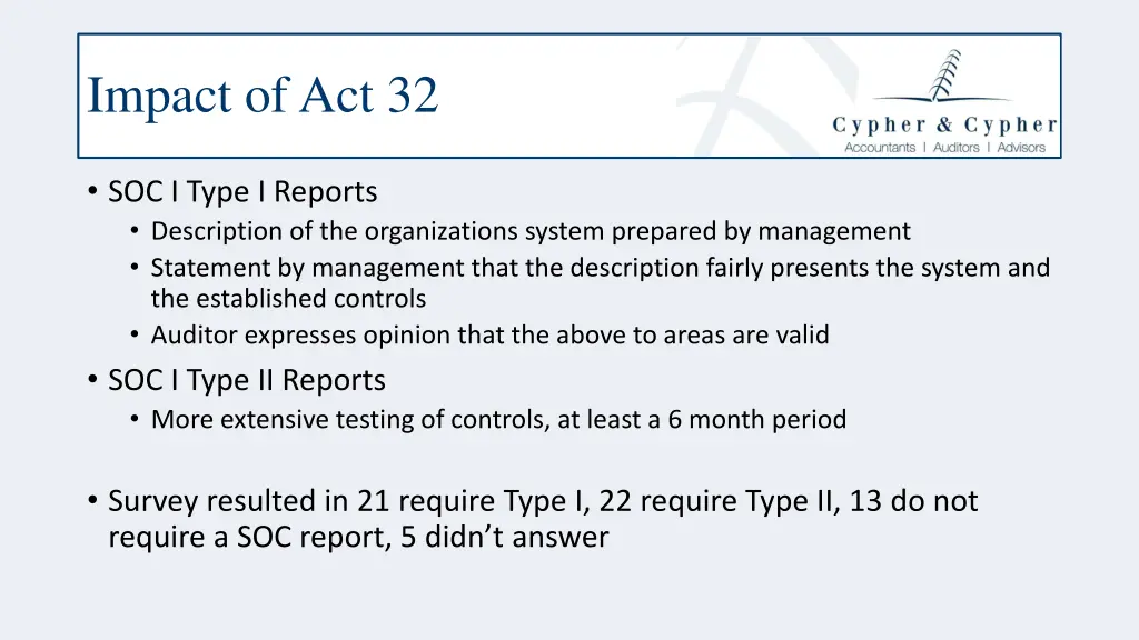 impact of act 32 4