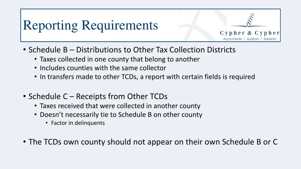 reporting requirements 1