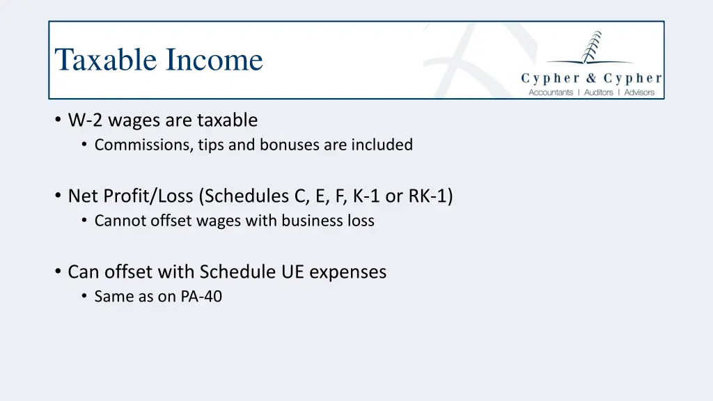 taxable income