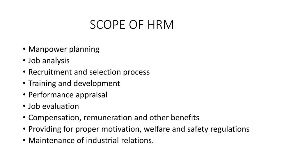scope of hrm