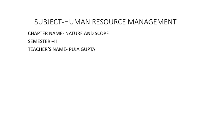 subject human resource management