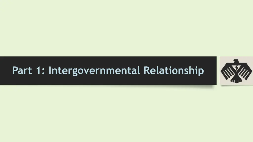 part 1 intergovernmental relationship