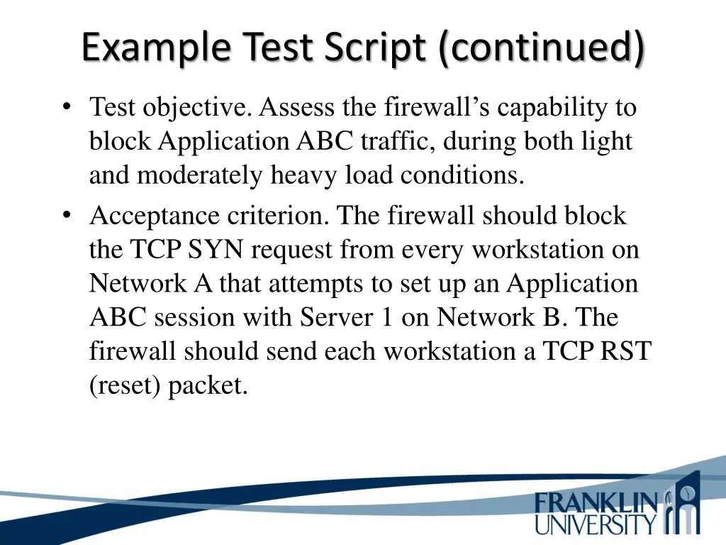 example test script continued