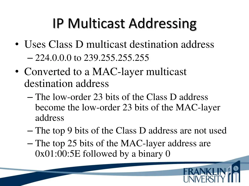 ip multicast addressing