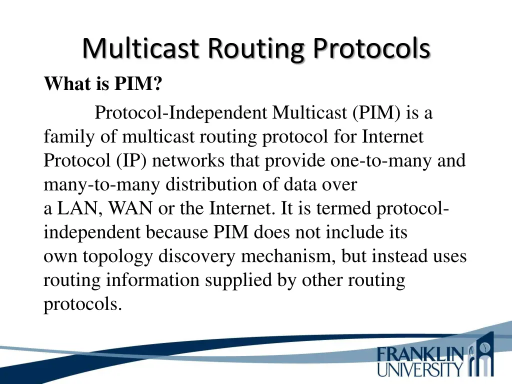 multicast routing protocols what is pim protocol