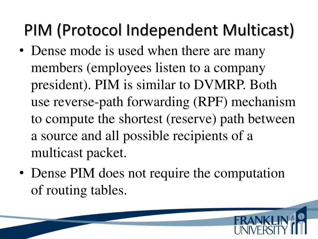 pim protocol independent multicast dense mode