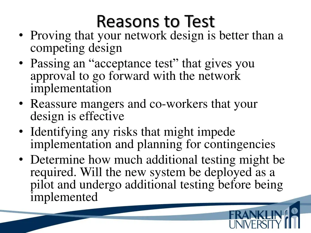 reasons to test 1