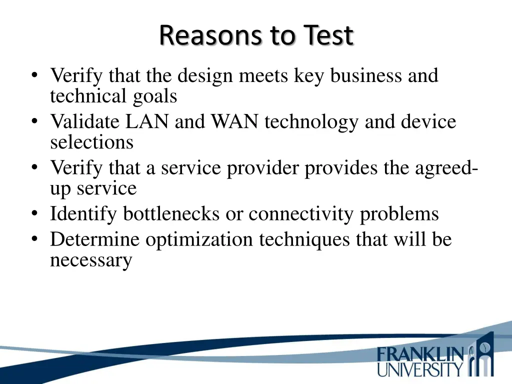 reasons to test