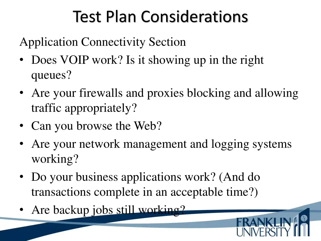 test plan considerations 1