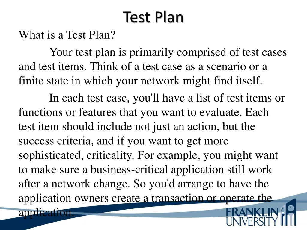 test plan
