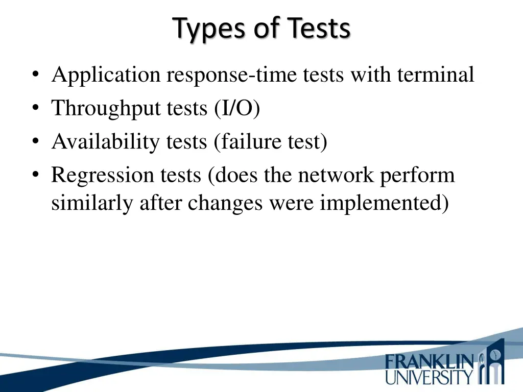 types of tests
