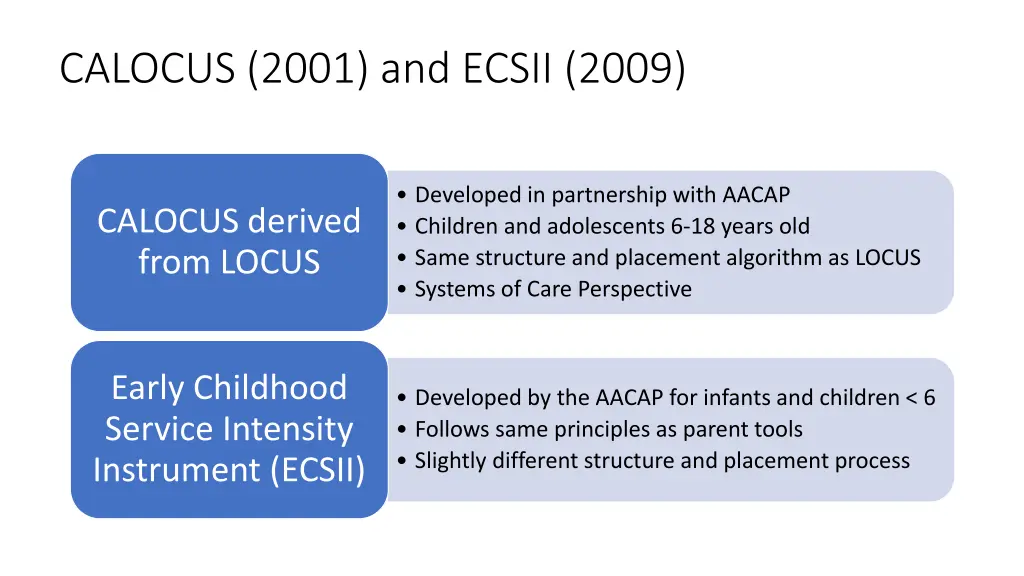 calocus 2001 and ecsii 2009