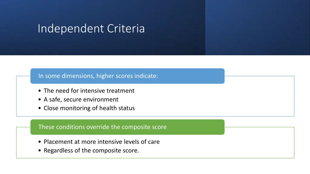 independent criteria