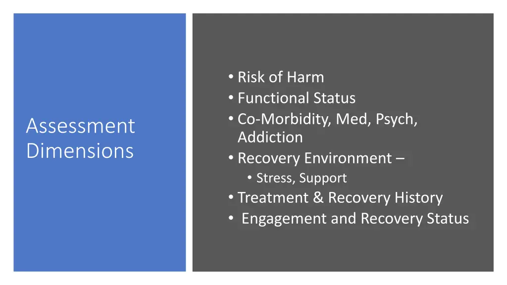 risk of harm functional status co morbidity
