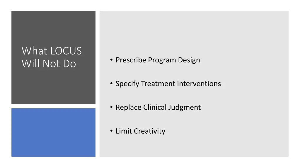 what locus will not do