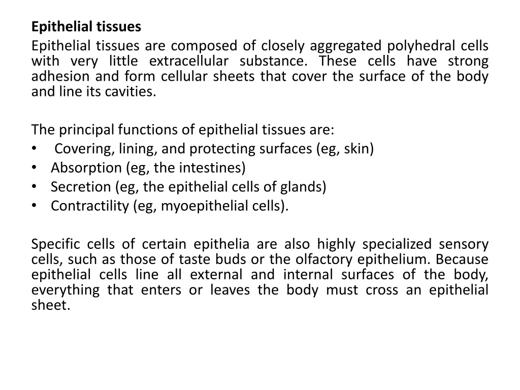 epithelial tissues epithelial tissues