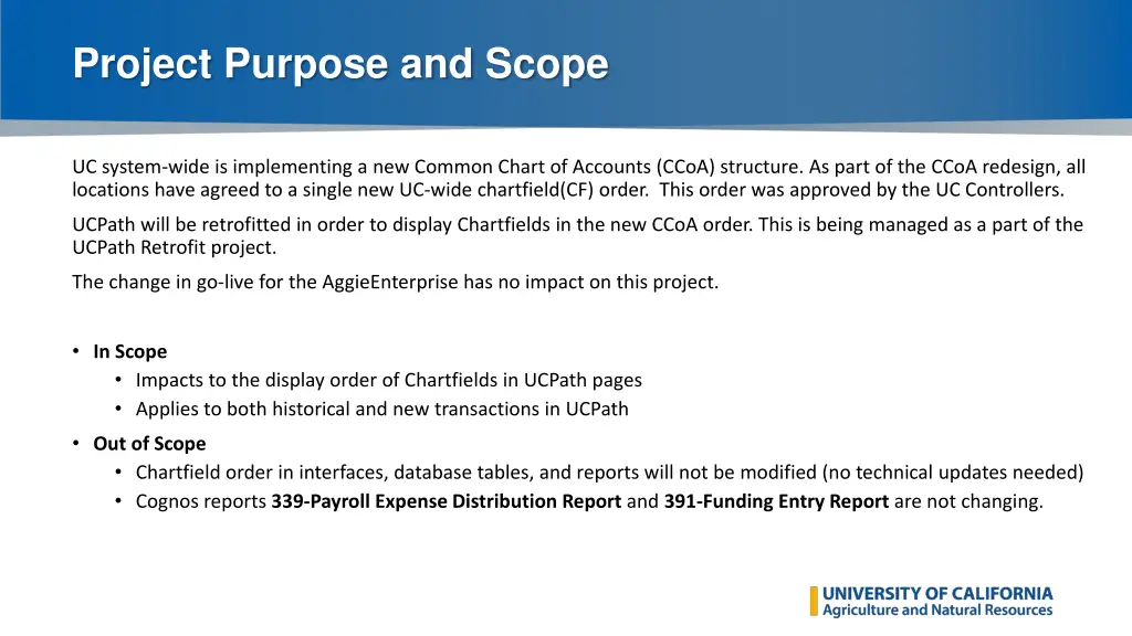 project purpose and scope