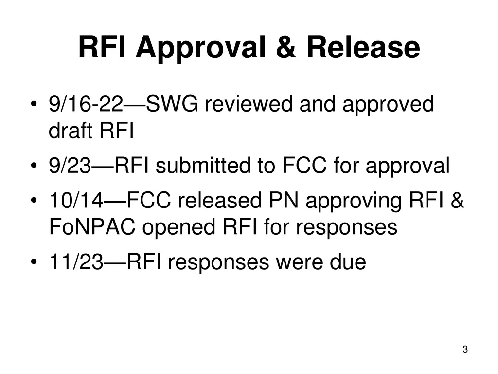 rfi approval release