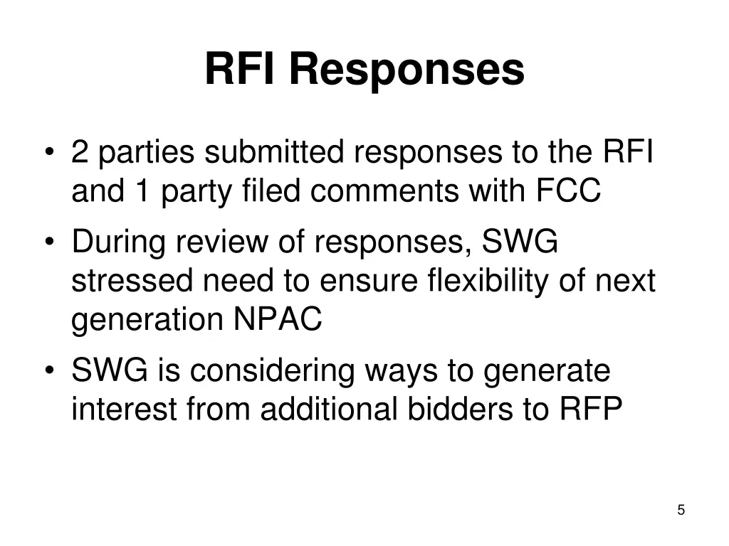 rfi responses