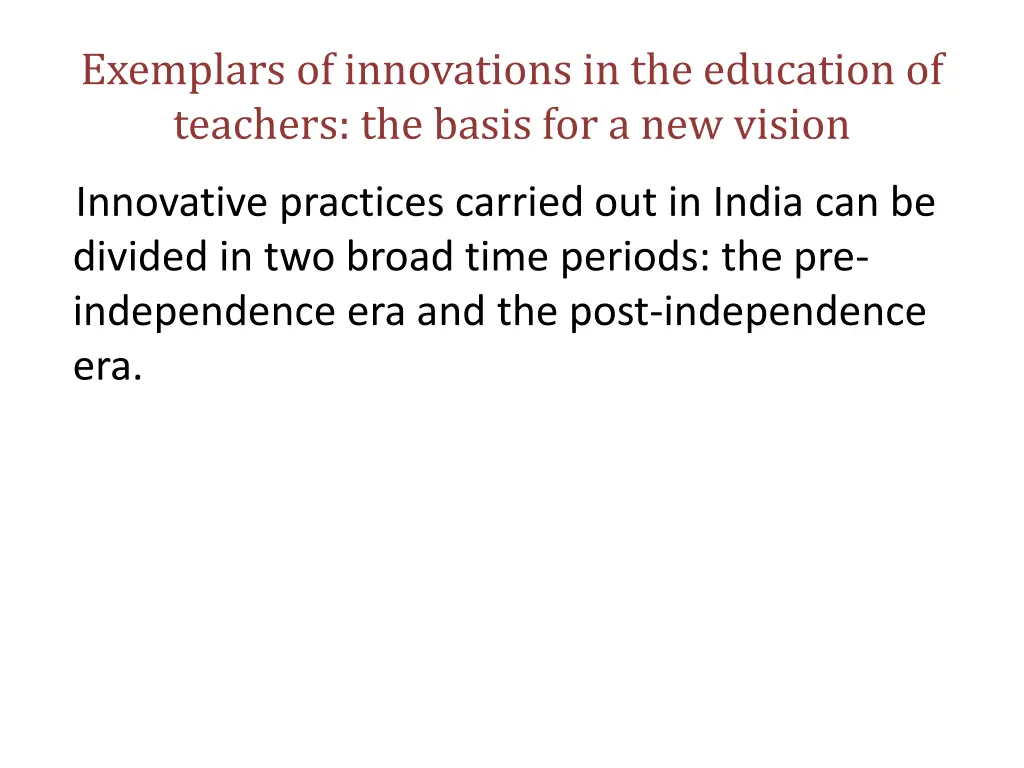 exemplars of innovations in the education
