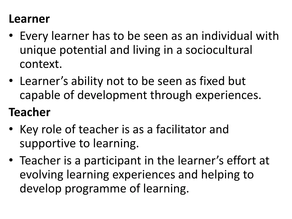 learner every learner has to be seen
