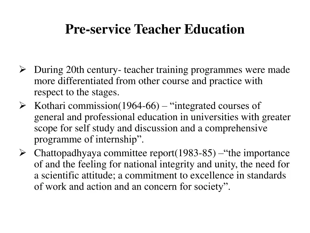 pre service teacher education