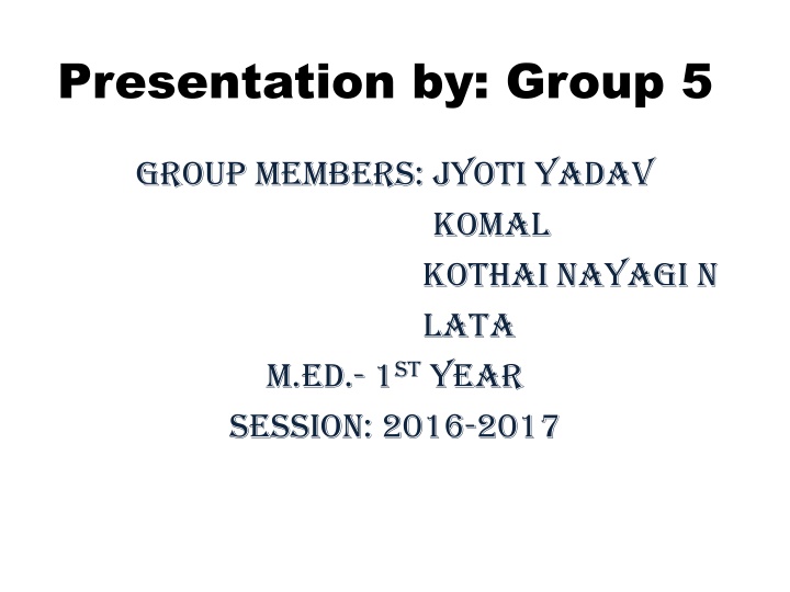 presentation by group 5